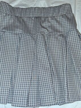 Olive & Oak Navy and Cream Plaid Pleated Skater Skirt